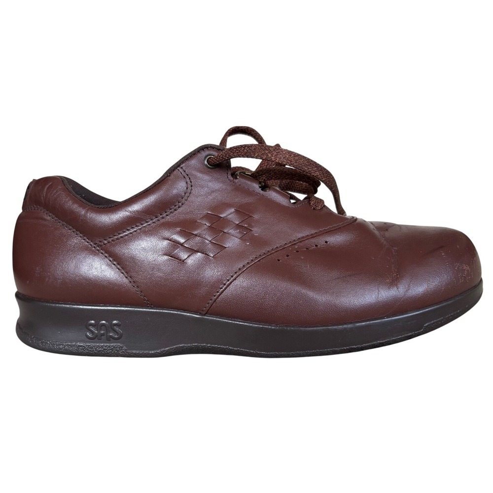 SAS Free Time Women's Teak‎ Brown Leather Walking Shoes Size 8 Oxfords